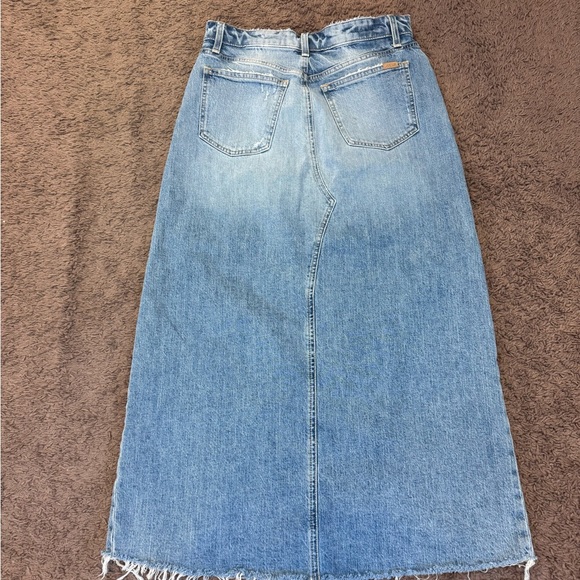 Joes Jeans Skirt Denim Straight Front Slit Maxi Fray Raw Hem 28 - Picture 4 of 12